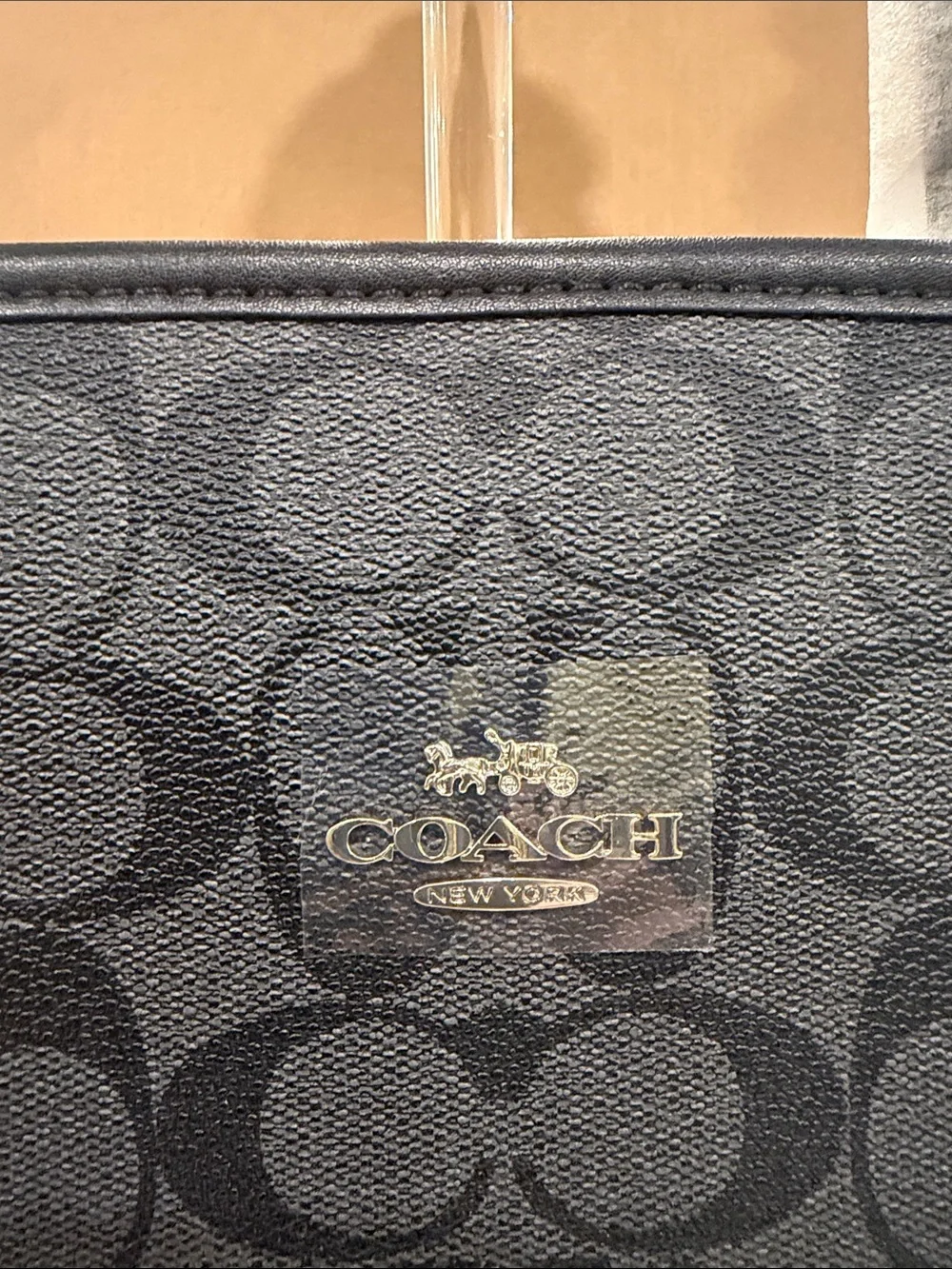 COACH Charcoal/Black Signature Canvas Tote